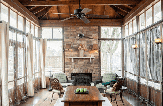 blog- refined- country-Reclaimed- Wood- Farm- Table- on -Screened- in- Porch-purcellville-virginia