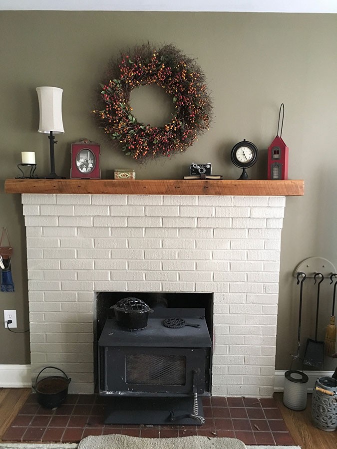 reclaimed wood mantel